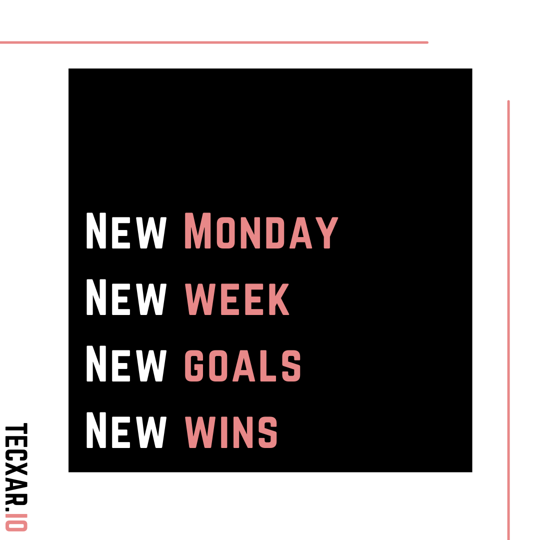 tecxar_'s tweet photo. Slay your week with:
- New Monday
- New Week
- New Goals
- New Wins
#modnaymotivation #mondaythoughts #newmonday #newweeknewgoals #newbusiness #newwins #weeklyachivements #tecxar https://t.co/n20uK0KxS4