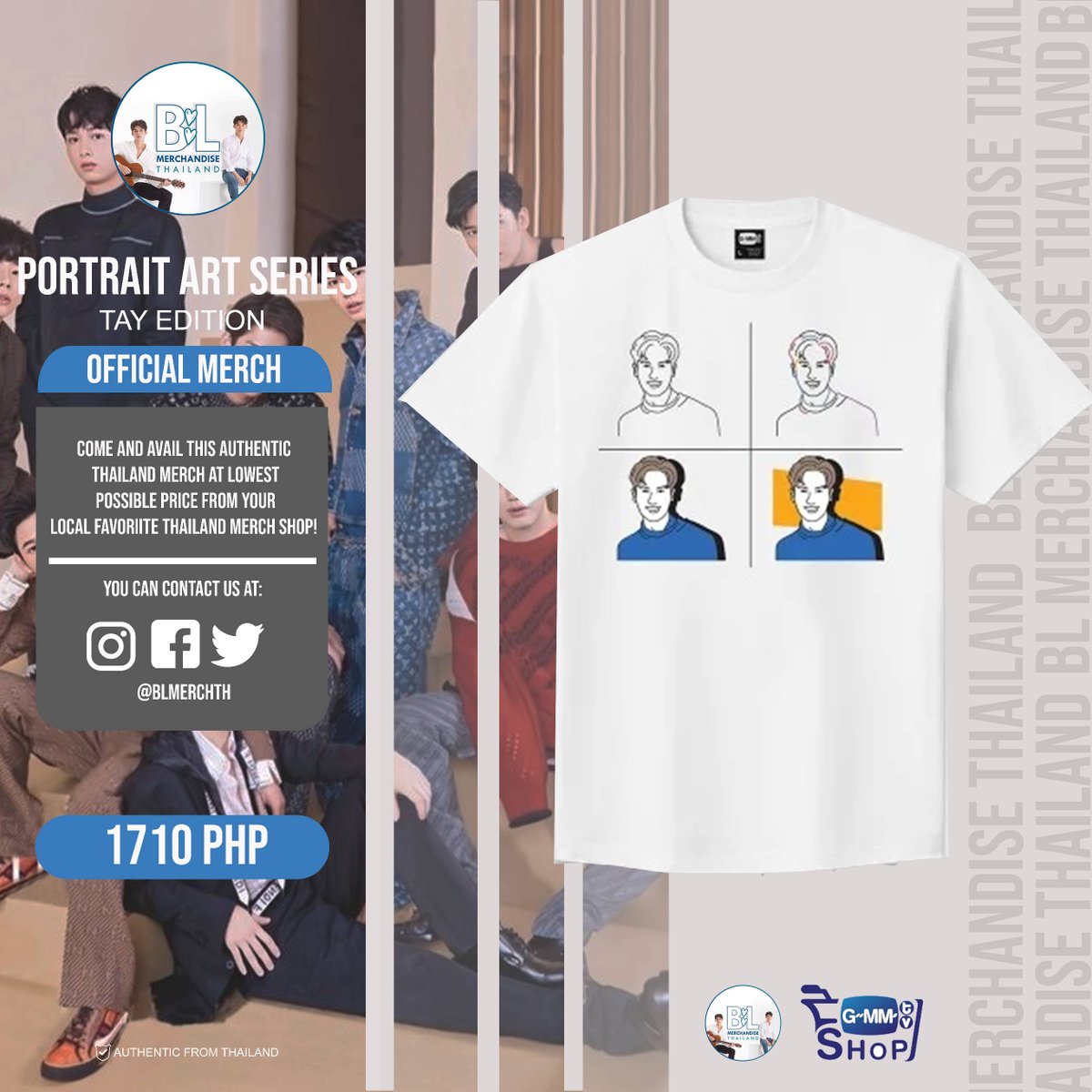blmerchth's tweet photo. PORTRAIT ART SERIES 🔥

Go clean and white as your bring your ultimate OTPs in your daily clothing! Wear BL actors inspired shirts with our official Portrait Art Series!

Look at TayNew and BrightWin inspired shirts!

#BLMTMerchUpdate
#PortraitArtSeries
#BrightWin
#TayNew https://t.co/Ppt4ZygkTE