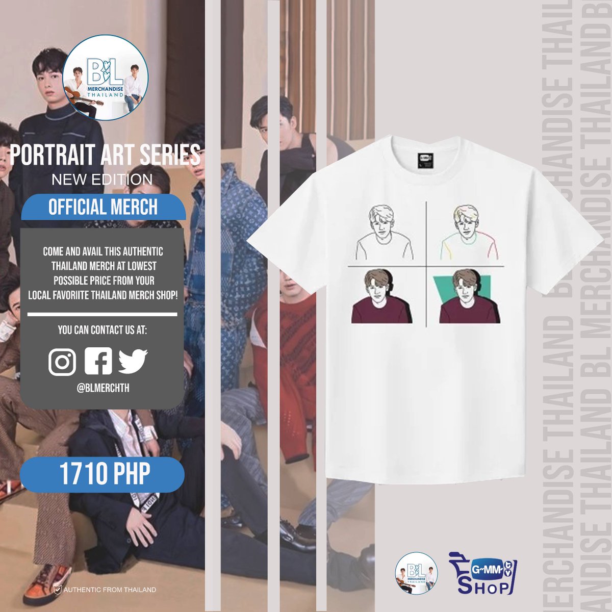 blmerchth's tweet photo. PORTRAIT ART SERIES 🔥

Go clean and white as your bring your ultimate OTPs in your daily clothing! Wear BL actors inspired shirts with our official Portrait Art Series!

Look at TayNew and BrightWin inspired shirts!

#BLMTMerchUpdate
#PortraitArtSeries
#BrightWin
#TayNew https://t.co/Ppt4ZygkTE