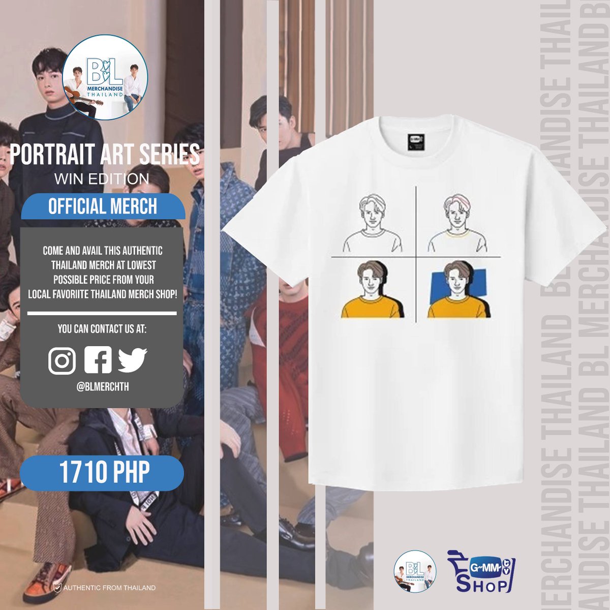 blmerchth's tweet photo. PORTRAIT ART SERIES 🔥

Go clean and white as your bring your ultimate OTPs in your daily clothing! Wear BL actors inspired shirts with our official Portrait Art Series!

Look at TayNew and BrightWin inspired shirts!

#BLMTMerchUpdate
#PortraitArtSeries
#BrightWin
#TayNew https://t.co/Ppt4ZygkTE