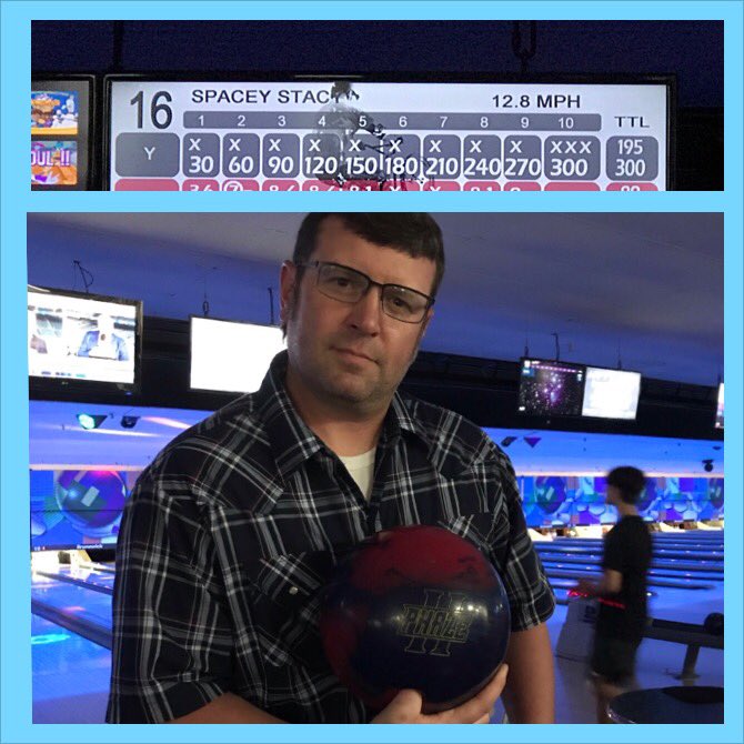 jlkeller11's tweet photo. @Storm_Nation After years of self-taught bowling (mainly by listening to @Stone8RP as often as possible on TV), I rolled my 1st career 300 on my Bday with my bro #JaredKeller and buddies @_BrettEllis & #BenSeitz, making this a very memorable night! #PhazeII #GageBowl https://t.co/gaW7rzUUT4