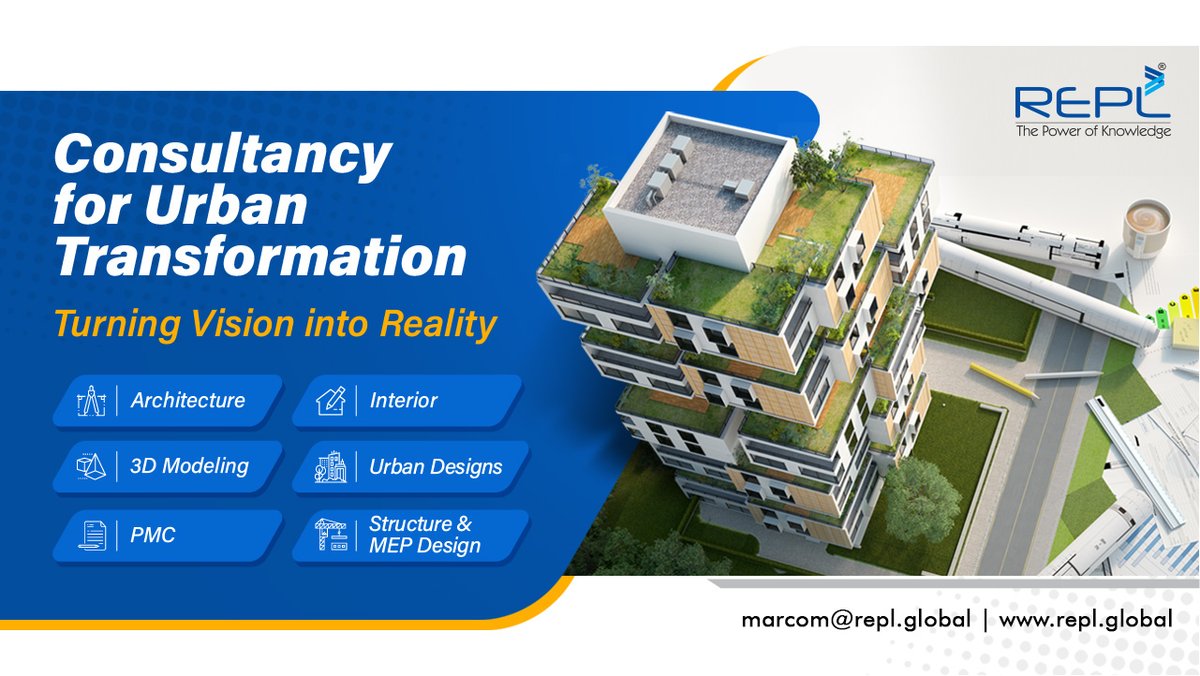 REPL_India's tweet photo. Turning visions into reality by understanding the need and requirement of the present and future. For more details, pls visit https://t.co/5WPcZDx3Ou
#Architecture #Interior #MEPDesign #PMC #UrbanDesigns https://t.co/zCXcGvYpu3