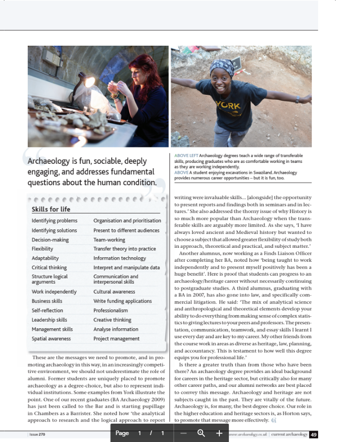 UoYArchaeology's tweet photo. John Schofield on the benefits of an archaeological education.  From @CurrentArchaeo a few years ago, but true now more than ever. https://t.co/O9nlud46JX