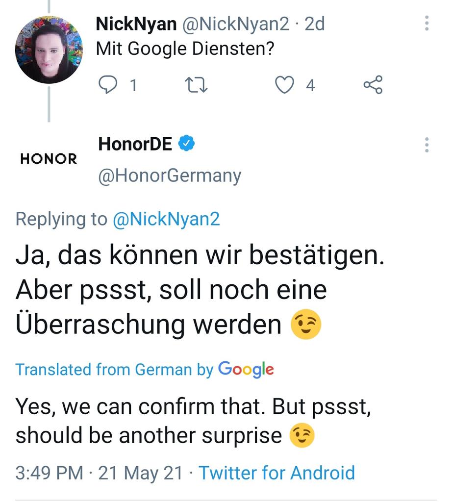 TechKard's tweet image. So it&apos;s Officially confirm that Google services are coming back to @Huawei&apos;s former sub-brand #honor.

@HonorGermany confirmed on @Twitter.



#GoogleService