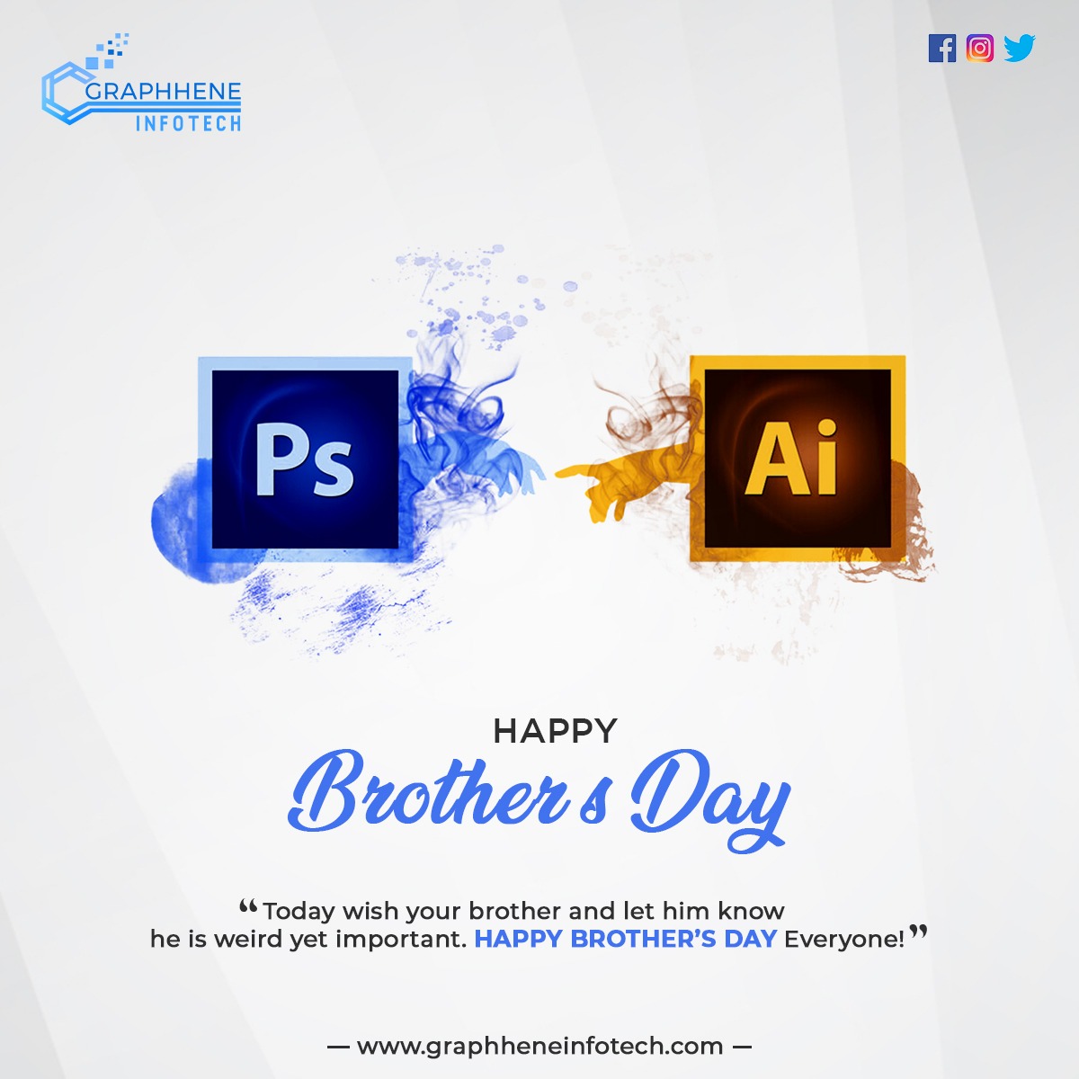 Graphhenesoft's tweet photo. "Happy Brother's Day"
#GraphheneInfotech
#NationalBrothersDay #BrothersDay #BroDaMan #RespectTheBroCode #BroCode #SuperNatural #HappyBrothersDay #Brothers
#brosforlife #Brotherhood #Brotherly #mybrothers
#BroGoals #BrotherForLife https://t.co/Uk5lueQn9t