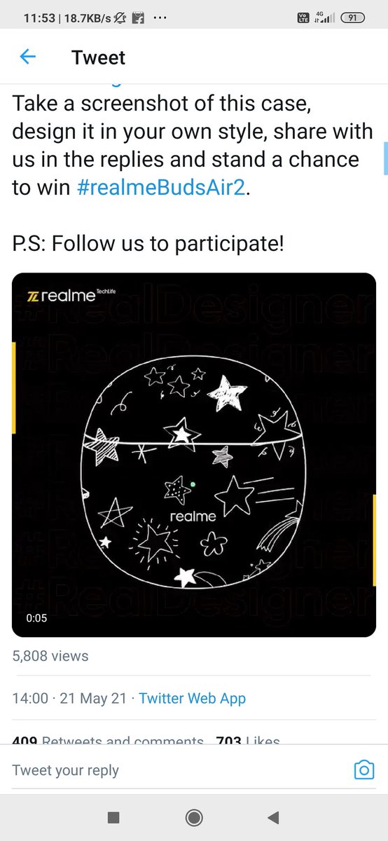 dharasachin1's tweet photo. @realmeTechLife Here is My Favourite Design
#Contesttime #RealDesigner
#RealmeBudsAir2
@realmeTechLife
join
@Star_roseR @chilled_Sup @chintan_ghava @PrernaJ54110576 @PR_Sorthiya https://t.co/0pFg2tXoNS
