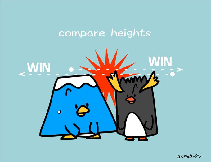富士山と八ヶ岳の背比べのtwitterイラスト検索結果