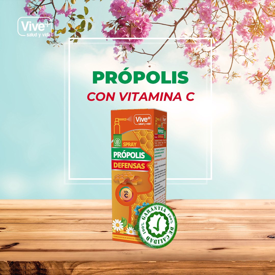 grupoviveplus's tweet photo. ¡¡NUEVO PRODUCTO! Própolis Más #DEFENSAS con Vitamina C
¡Formato Spray! 👌 Complemento alimenticio a base de Própolis, Grosellero Negro, Tomillo, Eucalipto, Miel y Vitamina C.
👉 https://t.co/31KbTTcrvk
#propolis #defensas #spray #vitaminac #tomillo #eucalipto #miel #viveplus https://t.co/ys4yGx9ab4