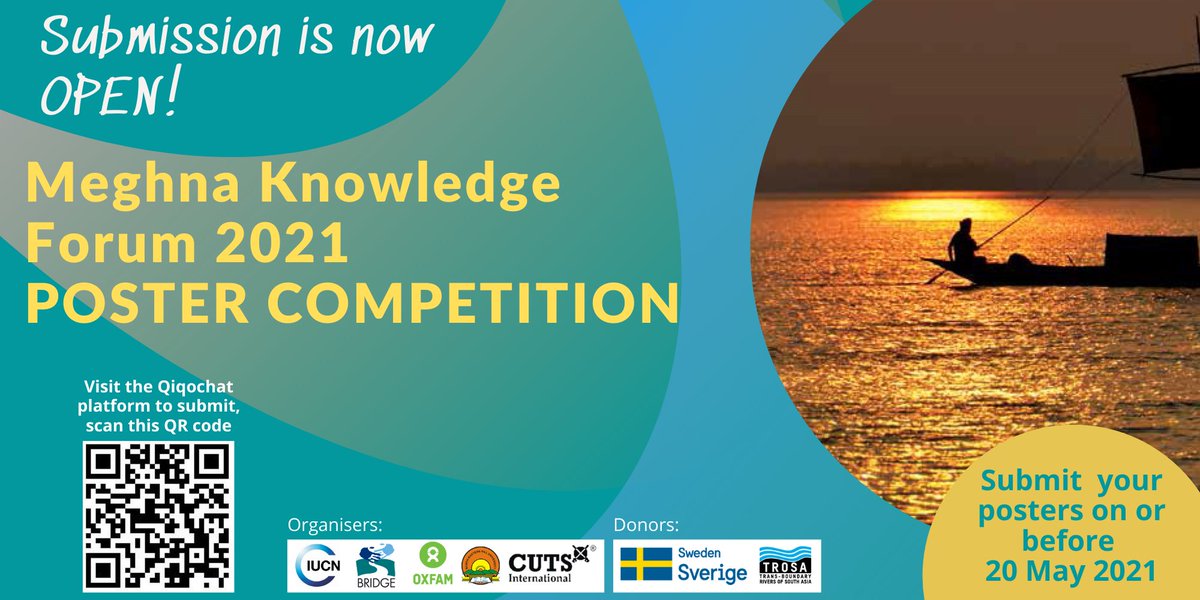 Share your Meghna River Basin thoughts through posters!
IUCN invites students and young water/development sector professionals to submit posters for exhibition before 30 May 2021. 
Visit this link to submit: qiqochat.com/e/mkf-2021-pos…
MKF website: bit.ly/MKF2021