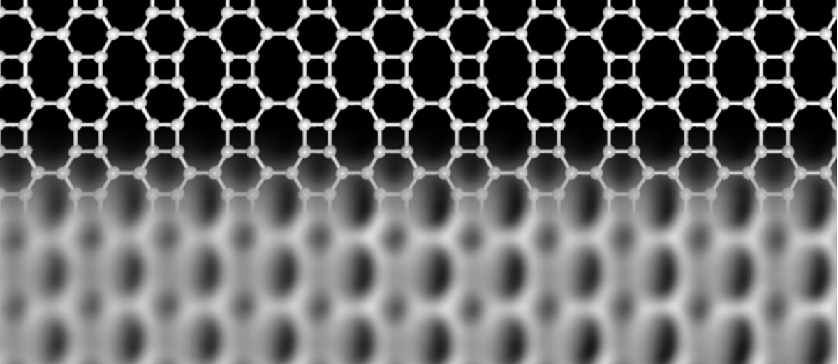 新しい炭素の同素体「ビフェニレン・ネットワーク」が発見されたよ！グラフェンと似た1原子分の炭素膜で、炭素原子同士のつながり方の違いから性質も異なるよ！リプで解説するね！

Qitang Fan, et al. "Biphenylene network: A nonbenzenoid carbon allotrope". Science, 2021; 372, (6544) 852-856.