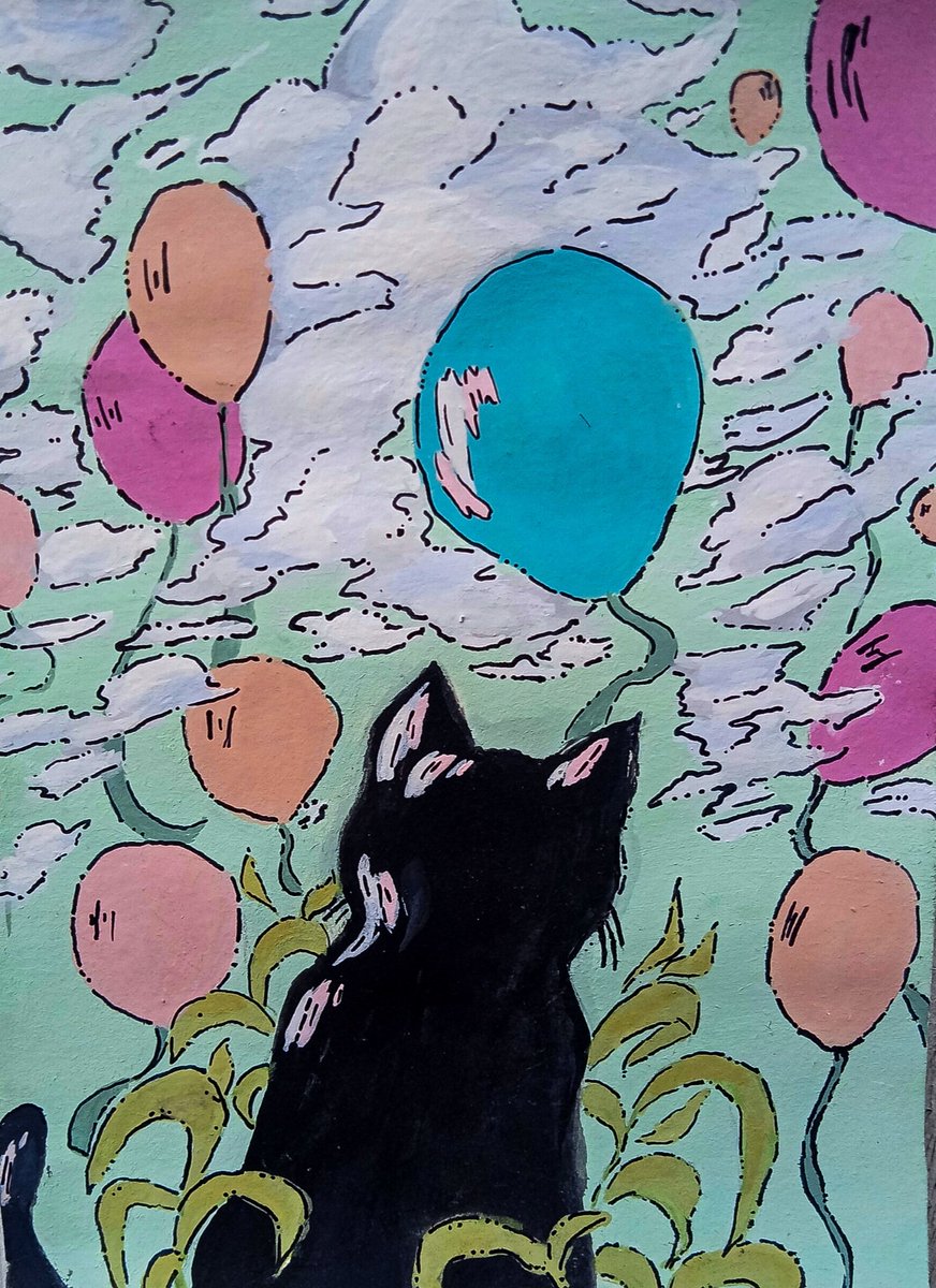 Joshievii's tweet photo. Hello!! I'm Joshie-kyun and I'm looking for fellow art moots and friends. 

like and rts are appreciated 💖

Here's my cat arts and please interact fellow art moots 🥺
#ArtistOnTwitter #art #artwt #gouache #traditionalart https://t.co/wmKDdbbglX