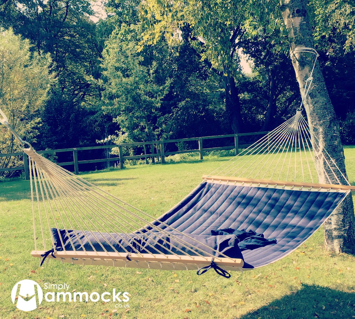 SimplyHammocks's tweet image. Shamalia sent in this photo of her Americana Aqua Hammock, a "a brilliant addition to the garden." This gorgeous hammock is one of a kind, ideal for a double it's deep ocean blue colour is kept alive by its Olefin material. Fantastic! 

#simplyhammocks #hammocklife #love  #relax