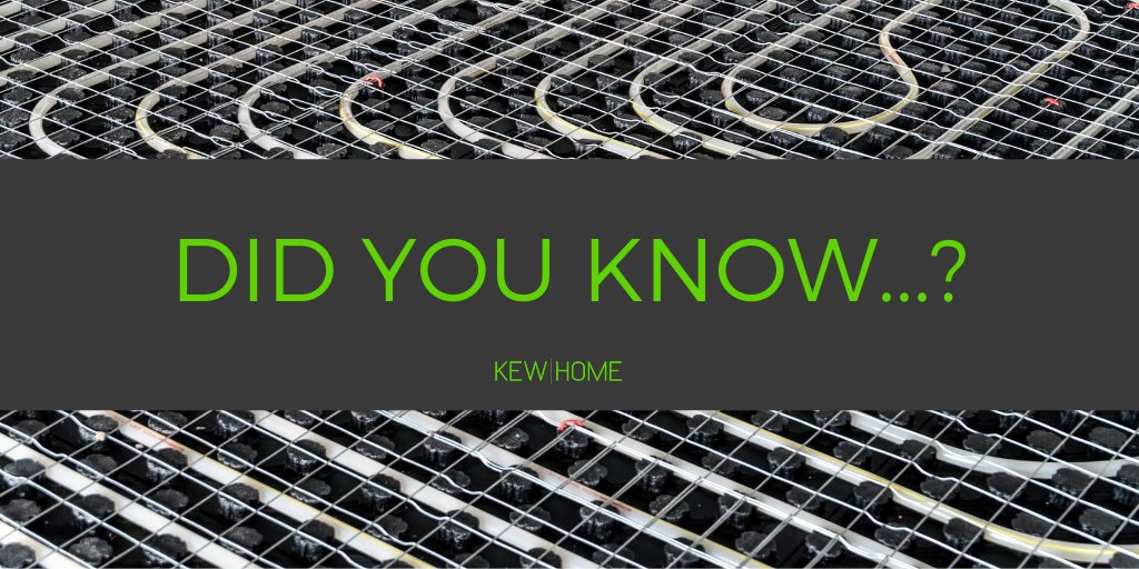 KewHome's tweet image. 𝗗𝗜𝗗 𝗬𝗢𝗨 𝗞𝗡𝗢𝗪...?
Underfloor heating uses a lower temperature than standard radiators, hence heating costs are reduced and approx 10% savings on heating bills can be achieved. 😮