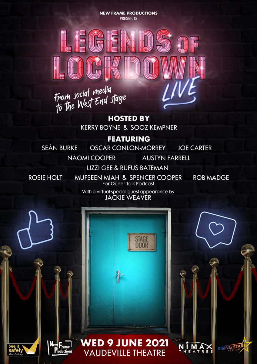 💥Announcement💥 
Our new show Legends of Lockdown LIVE! will celebrate some of the outstanding individuals that kept us comforted, connected and entertained over the past year on social media!

9 June @ The Vaudeville Theatre #LegendsWestEnd

🎟️bit.ly/3483ic6