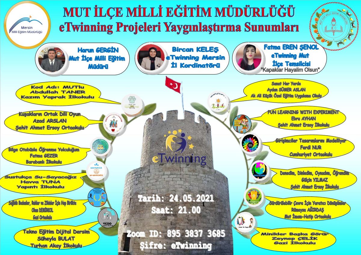 <a href="/mut_mem/">Mut İlçe MEM</a> eTwining projeleri yaygınlaştırma sunumu 24.05.2021 saat 21:00 da bekleriz🙋‍♂️

<a href="/ziyaselcuk/">Ziya Selçuk</a>
<a href="/mehmetnezirg/">mehmet nezir gül</a>
<a href="/AdemKoca46/">Adem Koca</a>
<a href="/BaykalBasdemir/">Baykal BAŞDEMİR</a>
<a href="/kutlutekinbas/">Kutlutekin BAŞ</a>
@harungergin
<a href="/MikailEREN33/">Mikail EREN</a>
<a href="/msirinesen/">Mehmet Şirin Esen</a>
<a href="/ErdemMustapha/">Mustafa Erdem</a>
<a href="/FatihBurgut/">Fatih BURĞUT</a>
<a href="/bircankeles/">Bircan Keleş</a>
<a href="/MersinMEMArGe/">Mersin MEM ArGe</a>
<a href="/mut_mem/">Mut İlçe MEM</a>