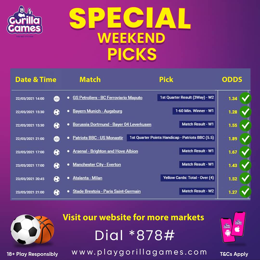 GorillaGamesRw's tweet photo. ⚽🏀Ibi ni ibyavuye mu mikino yabaye mu cyumweru gishize. Murabibona mute?
Ese ni iyihe mikino mwatsindiye? Ni mutubwire.

#betslip #Football #Stayconnected #Ntucikwe #SpecialWeekendPicks #GorillaGames #FootballFans https://t.co/QIoeiqrt0d