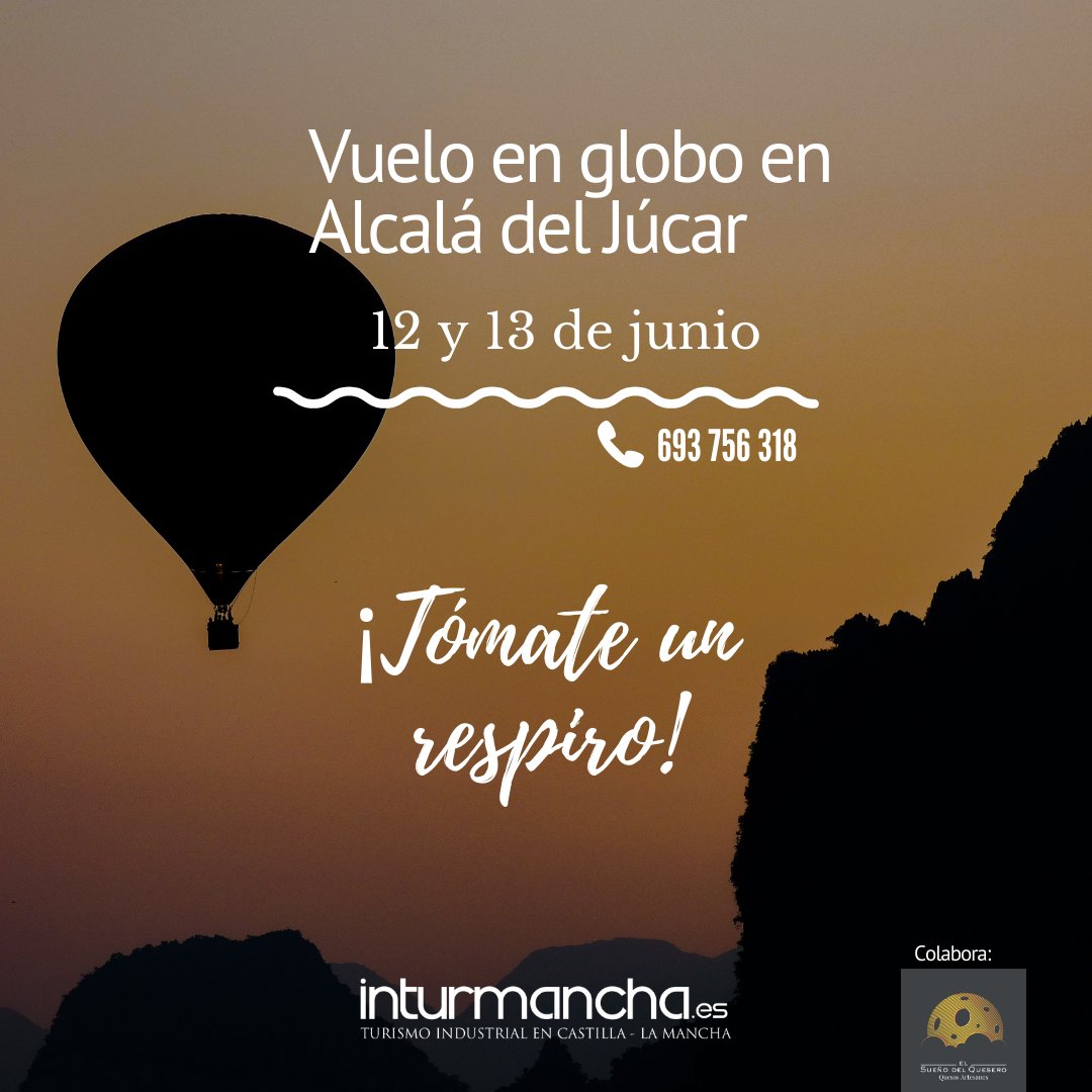 inturmancha's tweet photo. ¡Regresan los vuelos en globo a Alcalá del Júcar!
¡Date prisa que las plazas vuelan! 😅🎈
Más información y reservas:
📞 693 756 318
🌐 info@inturmancha.es
#avistadepajaro #alcaladeljucar #albacete #turismorural #castillalamancha #tumundointerior #vueloenglobo #naturaleza #CLM https://t.co/3QB30iXCt6