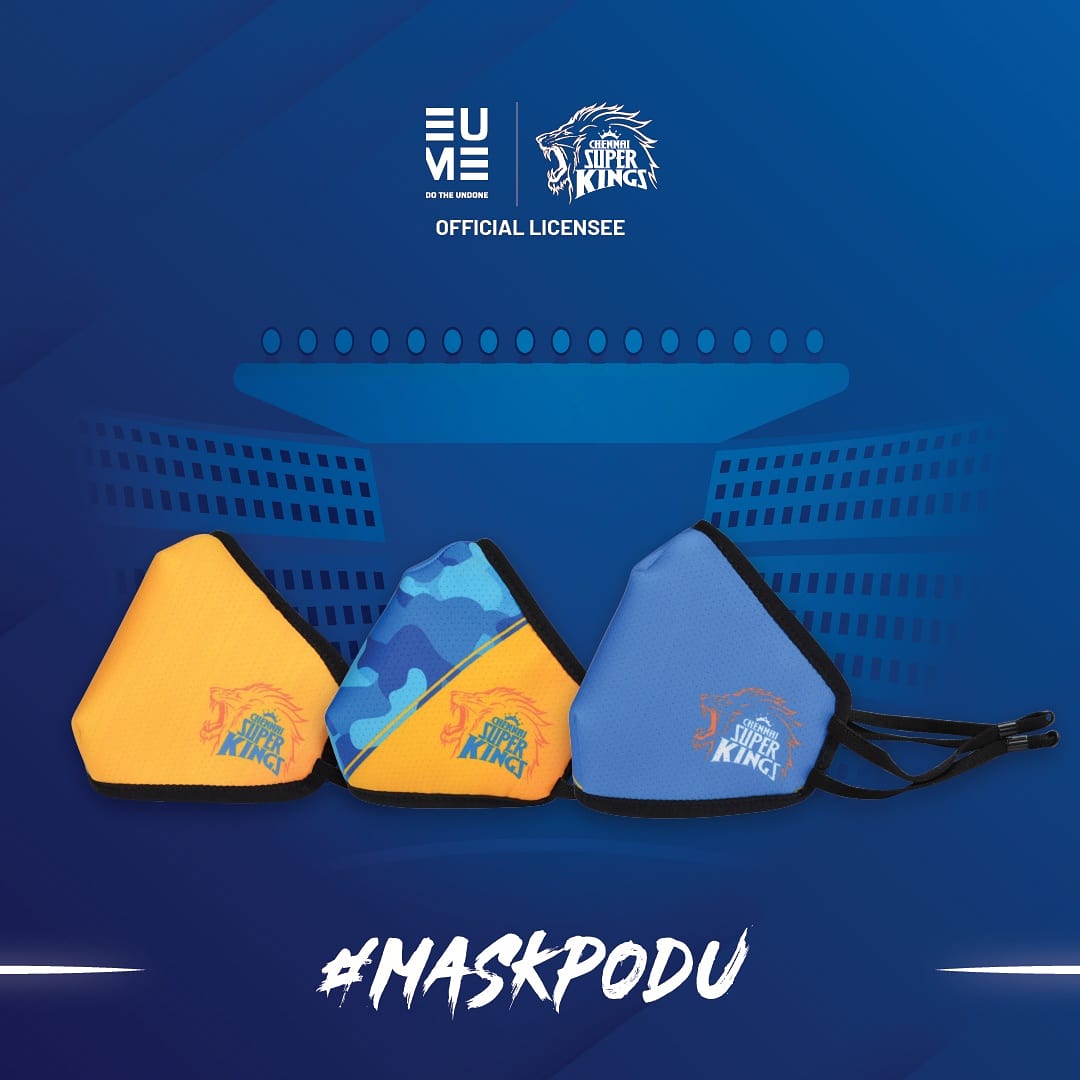 eumeworld_'s tweet photo. Makkale! Safe ah Irukeengala?
Stay safe and #Maskpodu in style with Official CSK Masks.
It has 4 layers of filters and are absolutely breathable and comfortable to wear all day.
Shop now at exciting prices on https://t.co/0Y7HztvX6d
#EUME #CSK
#CSKMask #Yellove #cskarmy https://t.co/rAPwmgKKJc