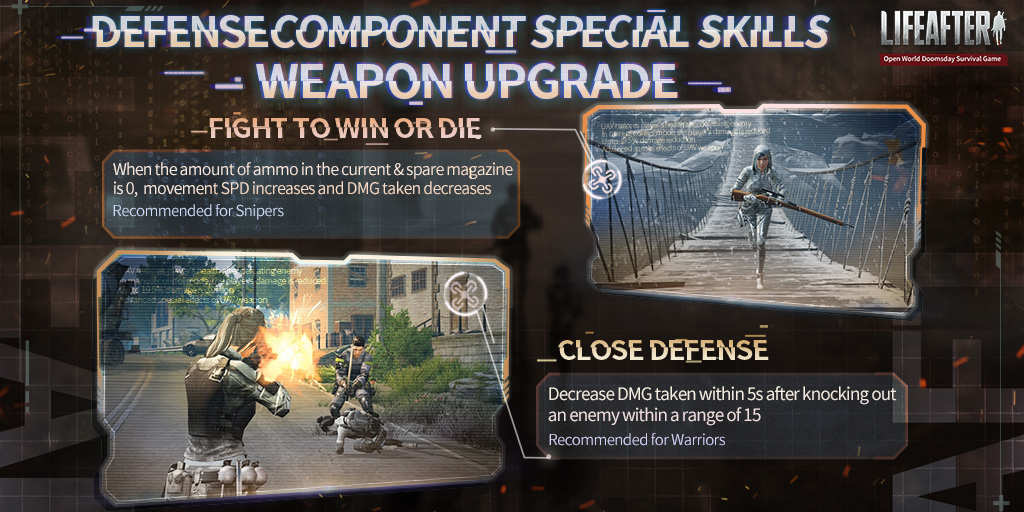 LifeAfter_en's tweet photo. #LifeAfter #DoomsdayStation
#DefenseComponent #BattleChamp
Making full use of Defense Components could help you a lot in the fierce battle against the Titans, decreasing DMG received and provide useful buffs. Check today's Doomsday Station for tips of applying them on weapons. 📝 https://t.co/crbUSfAa70
