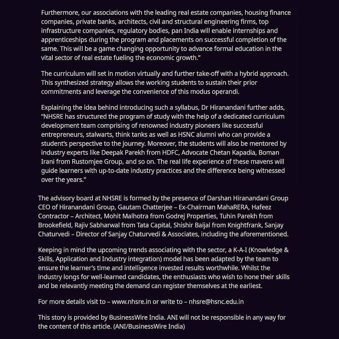 HSNC university launches MBA in RealEstate <a href="/ZEE5APAC/">ZEE5 Asia - Pacific</a> 

<a href="/N_Hiranandani/">Dr Niranjan Hiranandani</a>  <a href="/hiranandanigrp/">Hiranandani Developers</a> <a href="/HSNCUniversity/">HSNC University, Mumbai</a> 
#realestate #school #mba #law #students #college #engineering #finance #marketing #economics #legal #study #Mumbai #kccollege #hrcollege #management #industry #developers