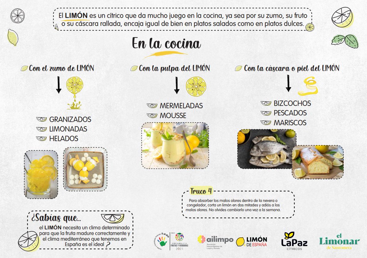 RevistaMercados's tweet photo. 🍋¿Qué sabes del limón?🍋 Fantástica infografía de @5aldiaspain @ailimpo @CitricosLaPaz donde encontrar información, curiosidades y datos del
LIMÓN, fruta de la familia de los cítricos caracterizada por su fuerte sabor ácido 
¡No os la perdáis!👉 https://t.co/oK6HkGBVfd