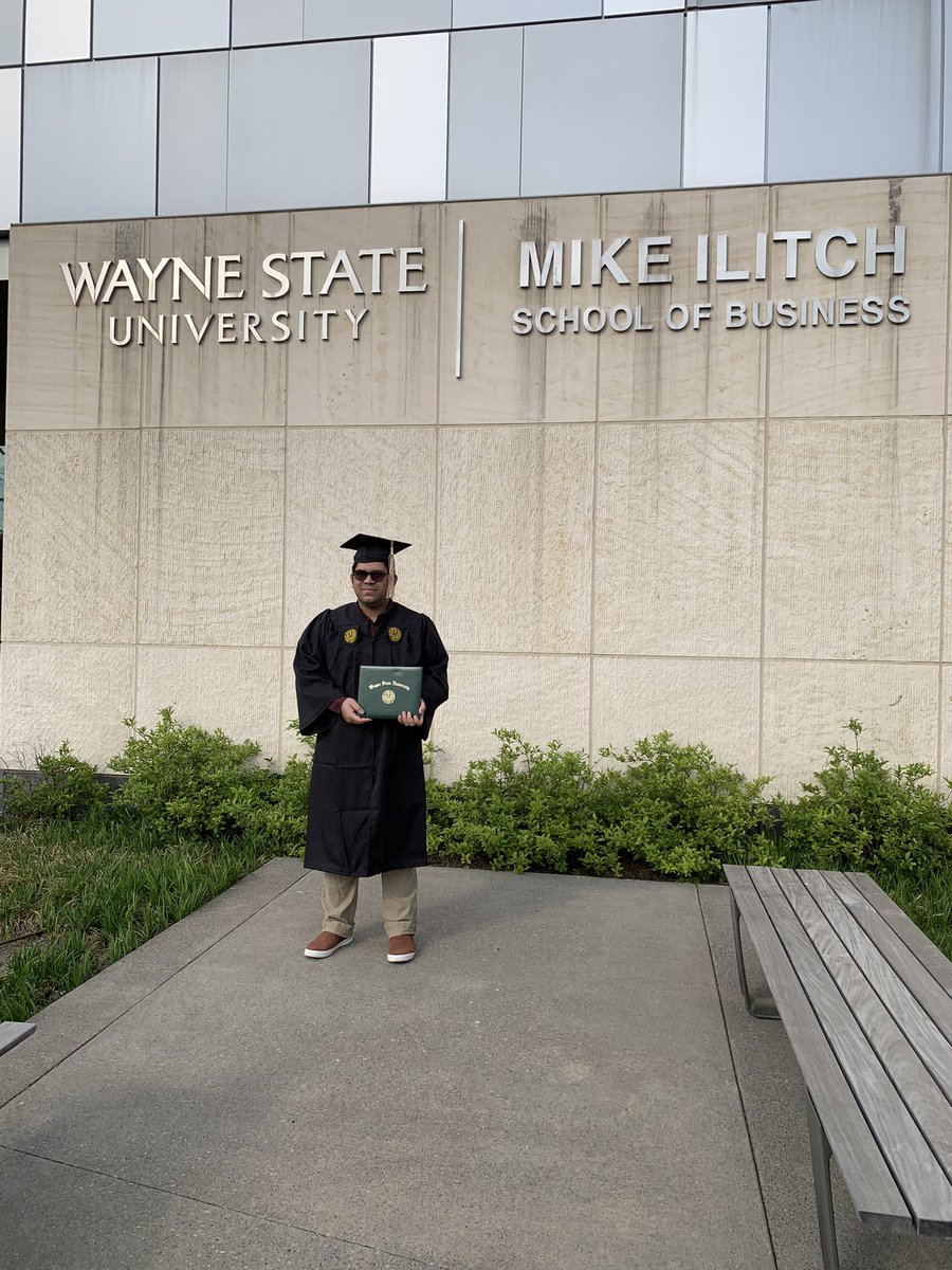 AshifulHoque2's tweet photo. As I reflect back on my formative years at Wayne State, I can proudly say that I am a Bachelor of Science graduate in Business Administration, from the Mike Ilitch School of Business at Wayne State University.#Classof2021 #career #college #business https://t.co/3t5x9X9JT9