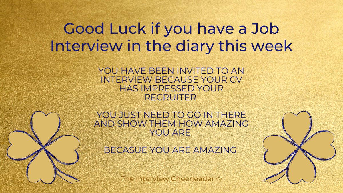 TheInterviewCh2's tweet image. Good Luck if you have a job interview in the diary this week - The Interview Cheerleader® is here to cheerlead you to success; to find out how we can support you, visit our website or DM us. 

#jobs #jobinterview #interview #interviewtips #interviewsuccess