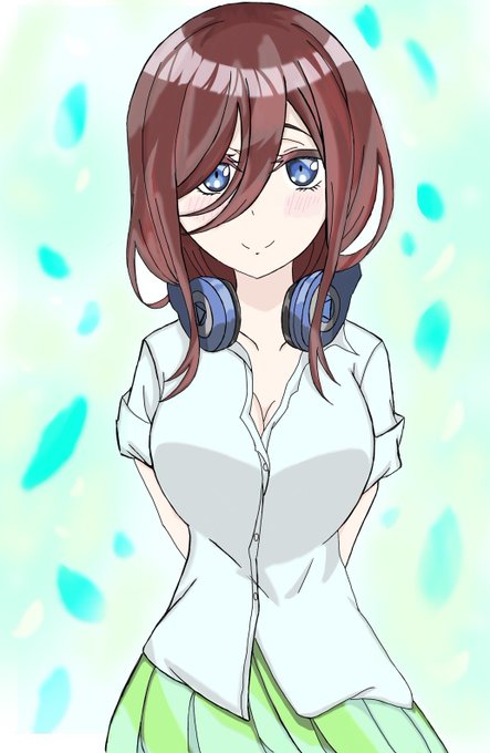 イヴナイトさんがTwitterに投稿した中野三玖(五等分の花嫁)のイラスト。