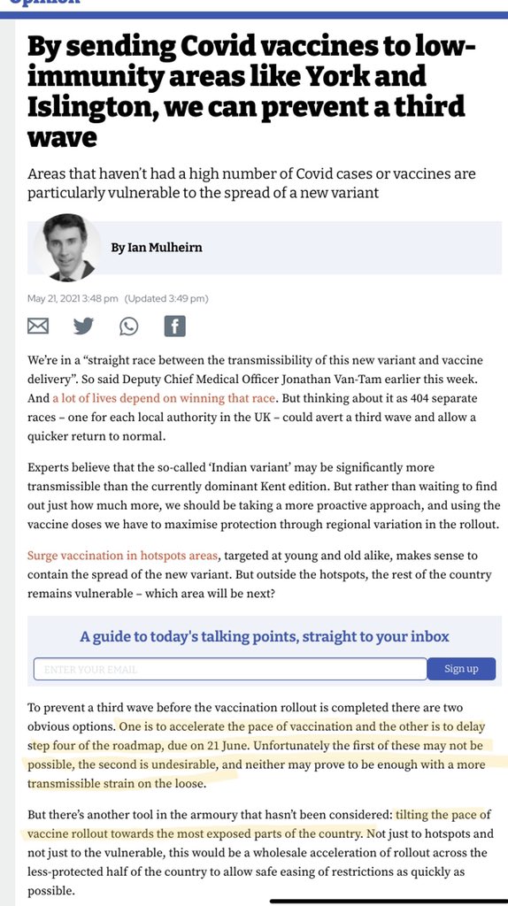 SandraWeeden's tweet photo. THIRD WAVE, increased💉💉💉💉💉💉 necessary, who has written this article? Impartial and objective, factual, no vested interest in promoting vaccines? Oh.

Ian Mulheirn is executive director for UK policy and chief economist at the TONY BLAIR INSTITUTE. 

https://t.co/A4AMRcguXf https://t.co/Sm9IX2Yfp9
