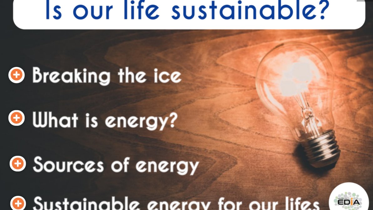 CeDeC_intef's tweet photo. "Is our life sustainable?". Nuevo REA del #proyectoEDIA para Ciencias Naturales #AICLE. El alumnado trabajará el tema de la #ENERGÍA vinculado a los #ODS y propondrá acciones para promover un uso más sostenible de las energías ➡️ https://t.co/4Rd8dYLOcQ | @javiramossancha https://t.co/KNOJAnLxW9