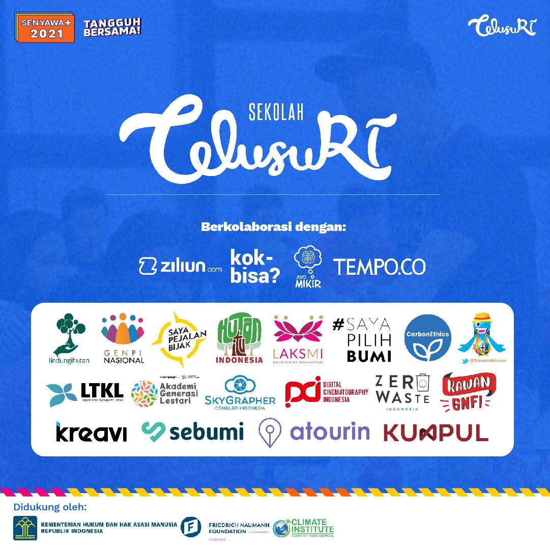 Tertarik buat video dan bisa menangin hadiah total Rp 30juta?

SENYAWA+ x Sekolah TelusuRI hadir untuk mendukung minat dan ketertarikan kamu melalui Lokakarya “Sekolah TelusuRI: Perjalanan Lestari.”

Liat detilnya, dan daftarkan dirimu gratis melalui:
telusuri.id/perjalanan-les…