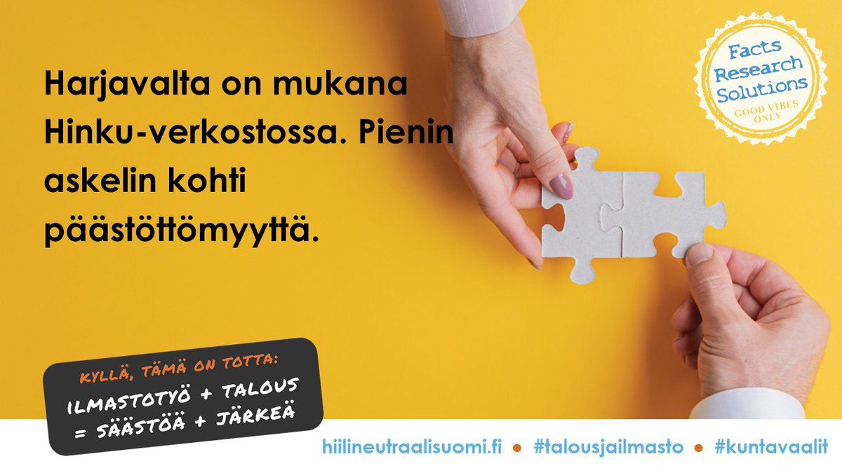 Harjavallan kaupunki liittyi 150-juhlavuotensa kunniaksi Hinku-verkostoon. #vahvajarohkea #harjavalta