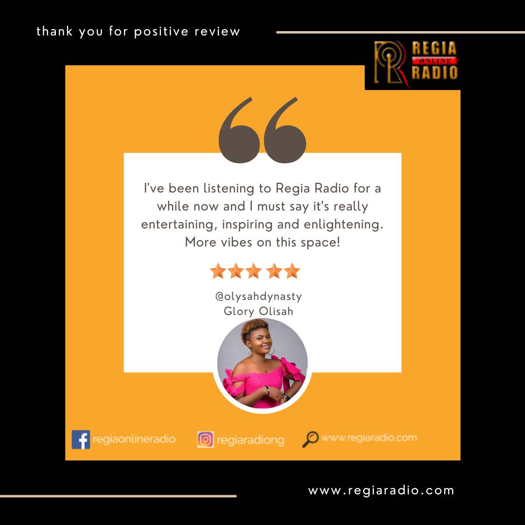 Thank you for the positive review!
Keep the reviews coming in!
Keep listening to your #1 Talk Radio!

Listen Live <a href="/www/">WWW</a>.regiaradio.com

Tell us what you think!