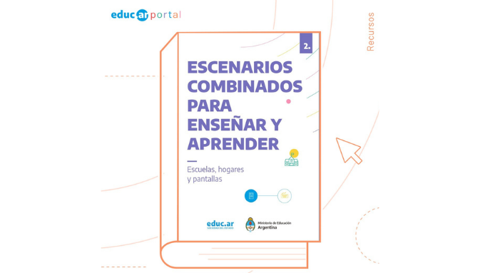 educarportal's tweet photo. "Escenarios combinados para enseñar y aprender" 📗 es más que un libro digital con sugerencias didácticas, es una herramienta indispensable para este momento donde los y las docentes debemos combinar espacios de enseñanza virtuales y presenciales🖱  https://t.co/Y0CBRricN5 https://t.co/ztF7PG0dNw