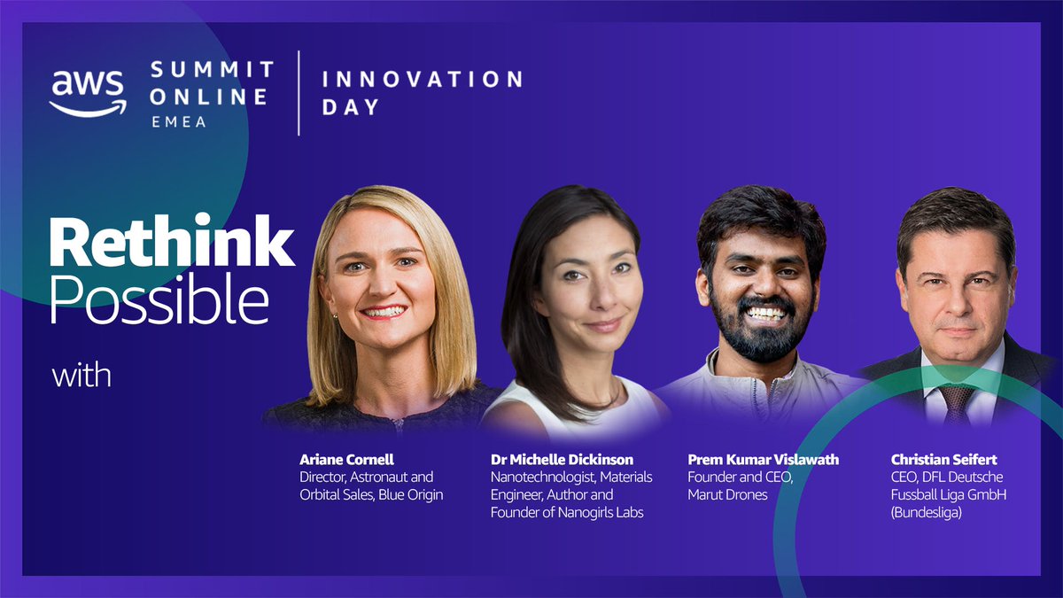 RobBradburn's tweet photo. Join us for Innovation Day at #AWSSummit Online, to hear from more than 20 CEOs, CIOs, professors, authors &amp; work futurists, across industries and their approaches for leading change in today's enterprises. https://t.co/Cgm8PiFE1t https://t.co/DG0xRy0cZW
