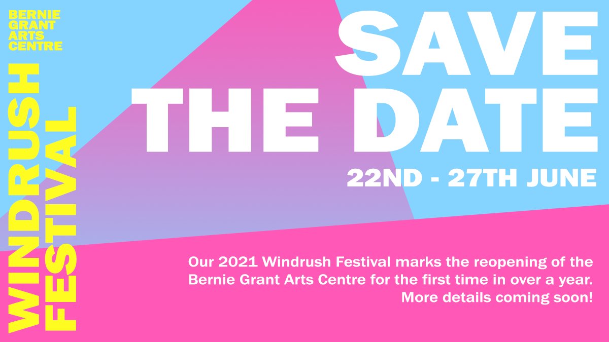 We’re so excited to be reopening to the public for our annual Windrush Festival on June 22nd! Join us for performances, talks & workshops celebrating the lives and legacies of the Windrush generation & their descendants. More info coming soon! #Windrushday2021 #HereForCulture