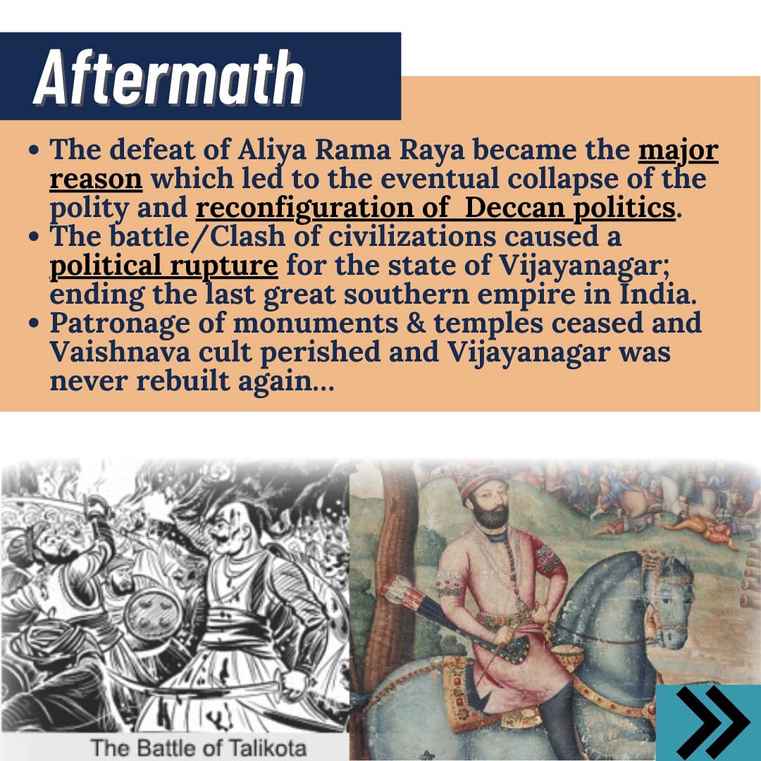 Ramjasupscwing's tweet photo. Everything and everyone has an expiration date, and that includes mighty empires like the medieval Hindu Indian Vijayanagar Empire.
Swipe⏩ to know about one of the most infamous battles in India's history. Check 𝐡𝐢𝐧𝐝𝐢 version of same at our Facebook &amp; LinkedIn Handles. https://t.co/QAAezqM63Z