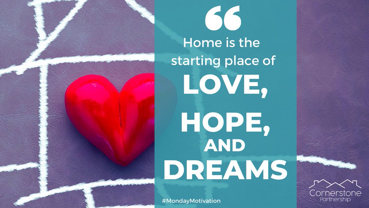 cornerstonepar2's tweet photo. NEVER forget that having a place to call home is a PRIVILEGE, not something that should be taken for granted. ❌

We work every day to play our part in rectifying that; providing "homes that help people", giving them that platform to hope, love, and dream. 💜

#MondayMotivation https://t.co/nbBgG5Khip