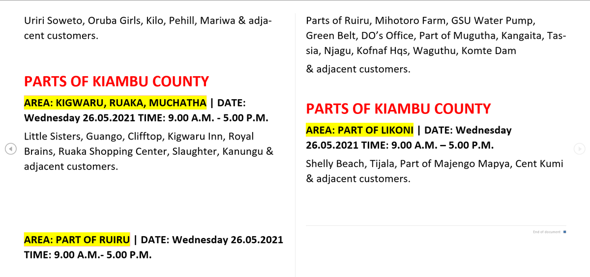 KenyaPower_Care's tweet photo. Good afternoon to our customers.

Tomorrow will see the listed areas affected by planned power interruptions. The interruption is for network maintenance. For the advance notice, use https://t.co/mzD2qgzBFc

To access the latest schedule, check under the most recent date. ^SW https://t.co/qAEcNmkMLP