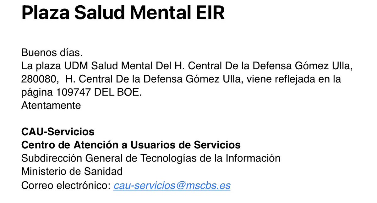 raquelrp84's tweet photo. ‼️Sorpresa en 1️⃣ día de elección EIR 
NO aparecen las siguientes plazas ofertadas en la plataforma para tramitar la solicitud:
👉🏻Salud Mental 📍Madrid Hopsital Gomez Ulla
Hecha incidencia en CAU:  su cnt es que si aparece en el BOE 🤷🏼‍♀️
“A dnd vas? Manzanas traigo”
@sanidadgob https://t.co/GQeFMqN5H8