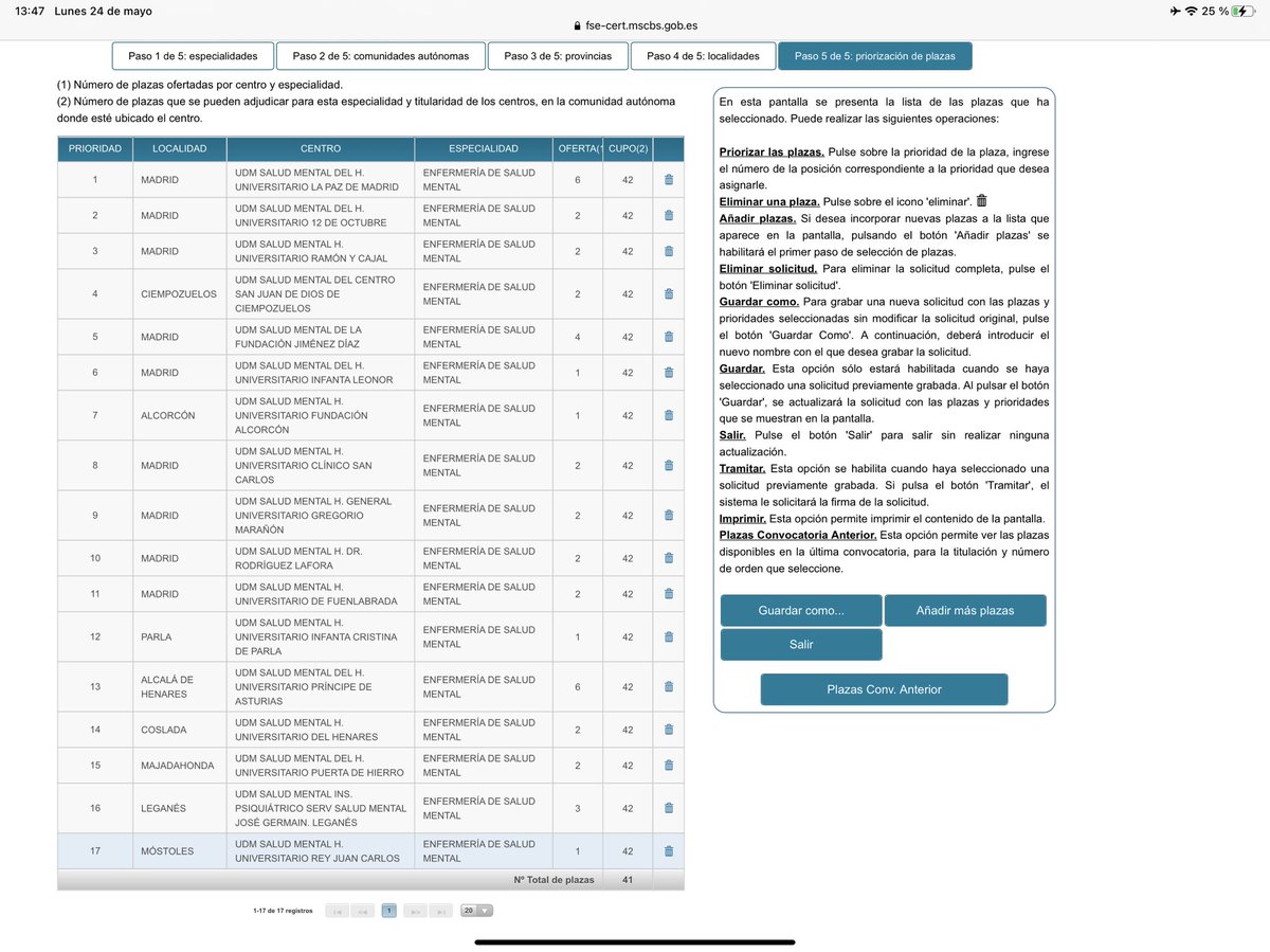 raquelrp84's tweet photo. ‼️Sorpresa en 1️⃣ día de elección EIR 
NO aparecen las siguientes plazas ofertadas en la plataforma para tramitar la solicitud:
👉🏻Salud Mental 📍Madrid Hopsital Gomez Ulla
Hecha incidencia en CAU:  su cnt es que si aparece en el BOE 🤷🏼‍♀️
“A dnd vas? Manzanas traigo”
@sanidadgob https://t.co/GQeFMqN5H8