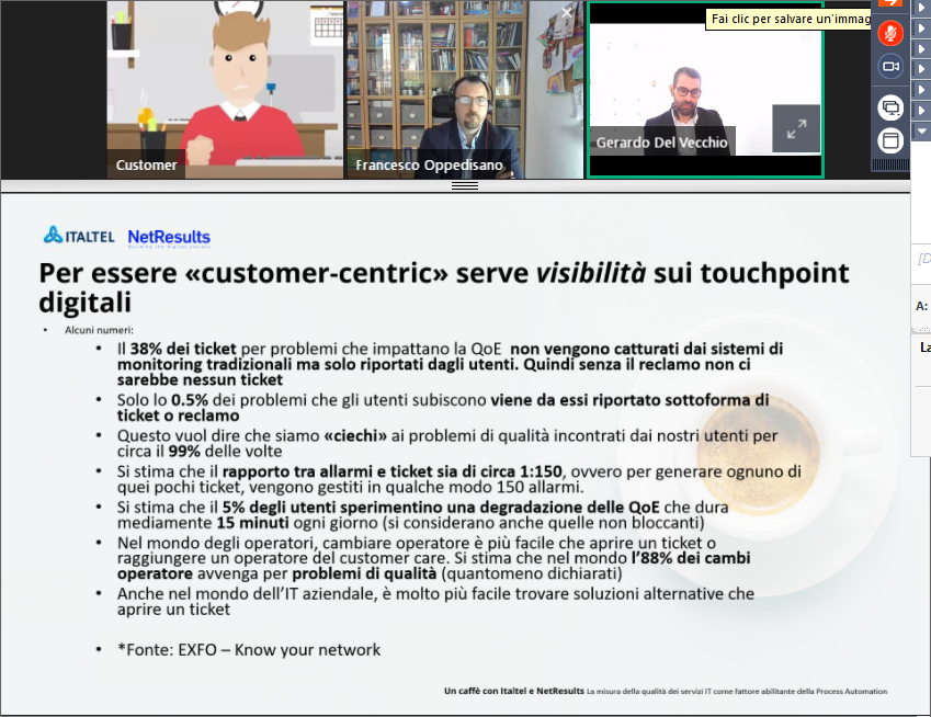 lborle10's tweet photo. La #CustomerExperience deve essere progettata by design, partendo fin dalle fase di prevendita e sino alla post vendita, per avere costante visibilità della soddisfazione del #cliente: @mcgerry74 nel webinar
#NetResults @Italtel https://t.co/fCQwM2t12v