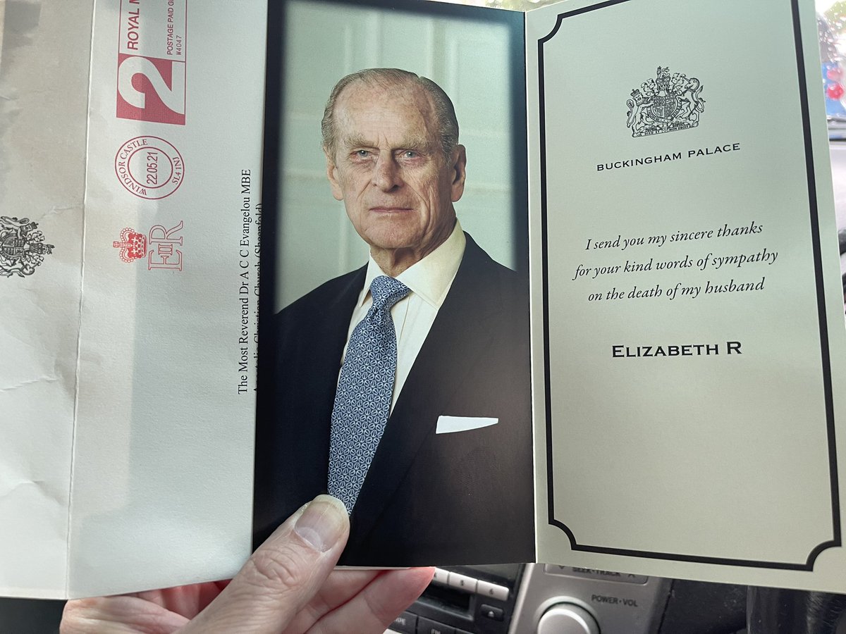 Dr_Costakis_MBE's tweet photo. I am deeply moved to receive this acknowledgment from HRH Queen Elizabeth, at this time of the passing of her Husband Prince Philip, Duke of Edinburgh. 

In the midst of her sad loss she respond  to all who have sent their sympathies. 

She has shown true leadership!!! https://t.co/CiHAqFJYXB
