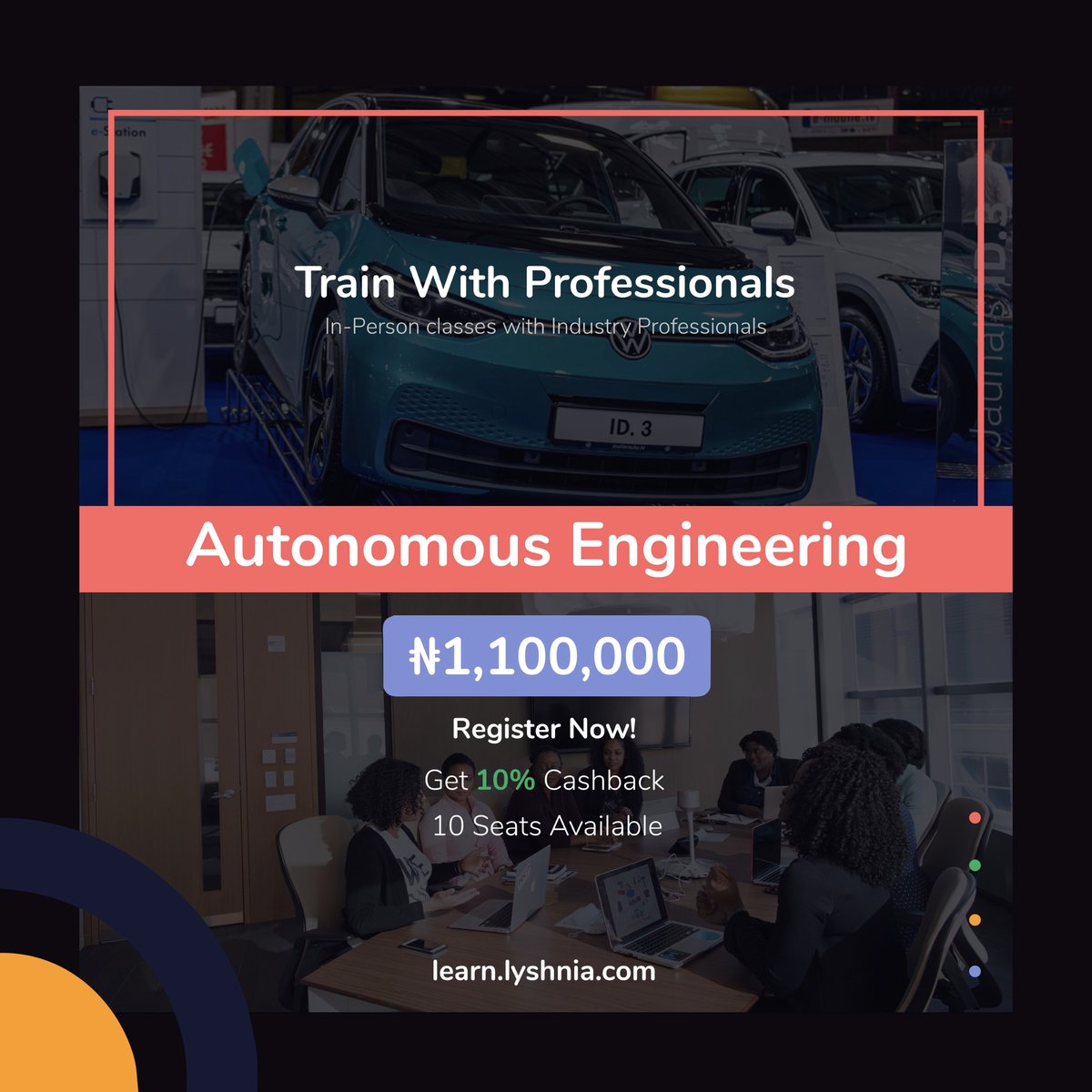21Foundry's tweet photo. For the first time in Nigeria you can physically learn Autonomous Engineering from real-world professionals. Apply computer vision and deep learning to automotive problems. Then work with a team of students on your own Self-Driving Car. #IoT #AbujaTwitterCommunity #21cf https://t.co/Ovu2N3IorU