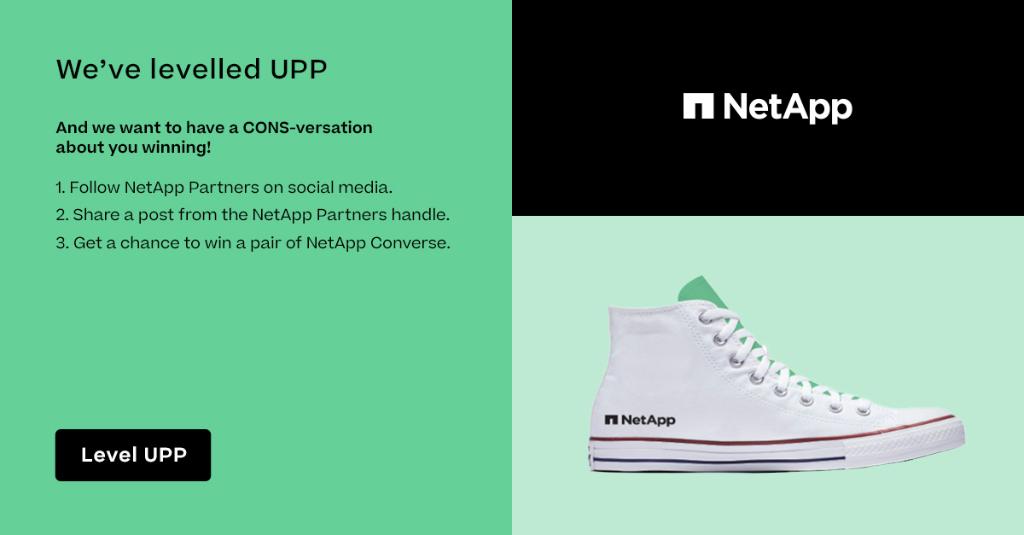 NetApp Partners on Twitter: levelled UPP the NetApp Unified Partner Program, and we are celebrating with these exclusive Converse. Simply follow NetApp Partners on social media, share a post and