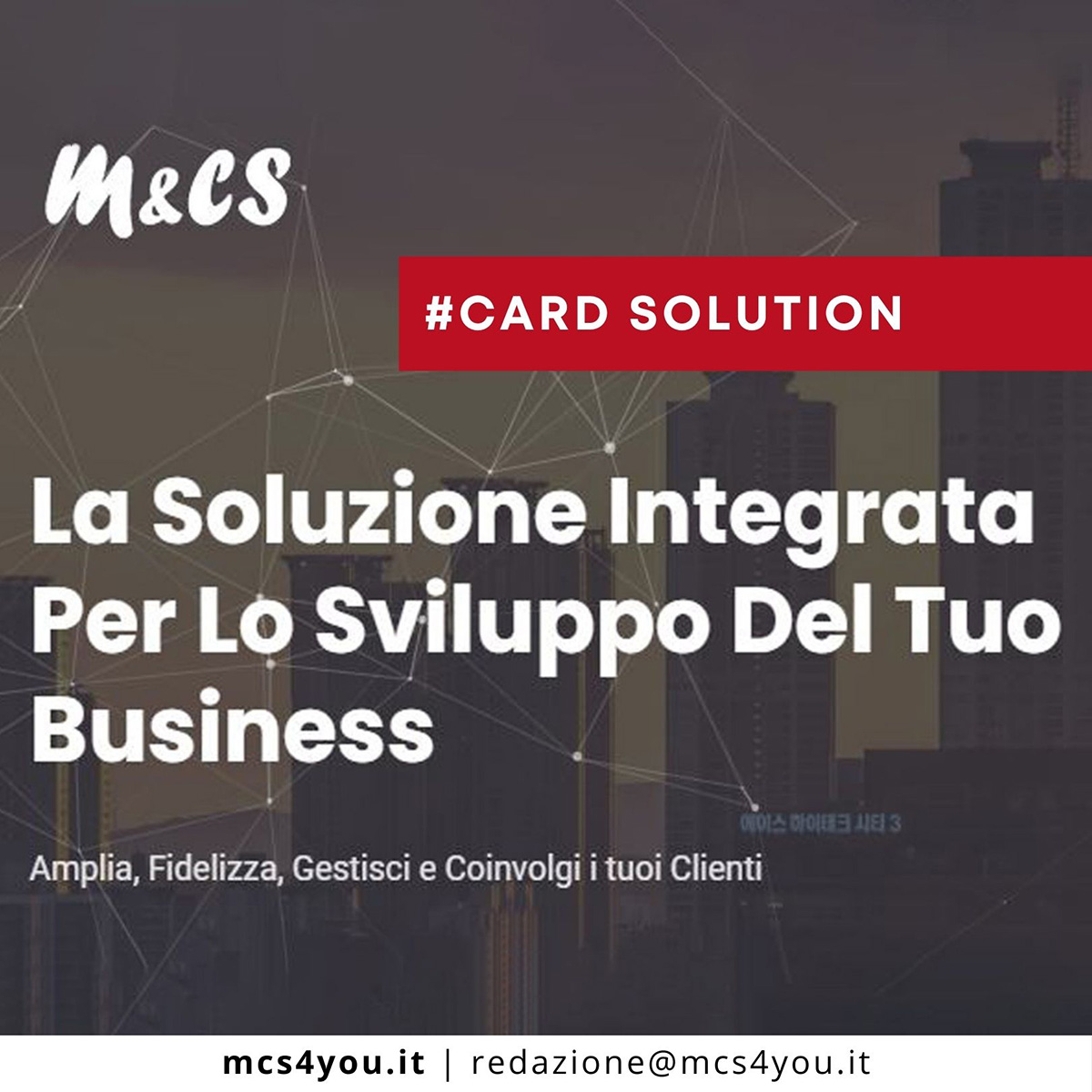 MCS4you's tweet image. #CardSolution una piattaforma dedicata allo sviluppo, fidelizzazione e gestione dei tuoi Clienti
Richiedi un incontro: 👉🏻  mcs4you.it/contatti/