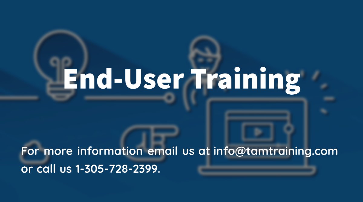 TAMTraining's tweet image. End-user training sessions do not only benefit every employee, but are valuable to the entire organization. Email us at info@tamtraining.com to learn more.
#training #enduser #endusertraining #golive