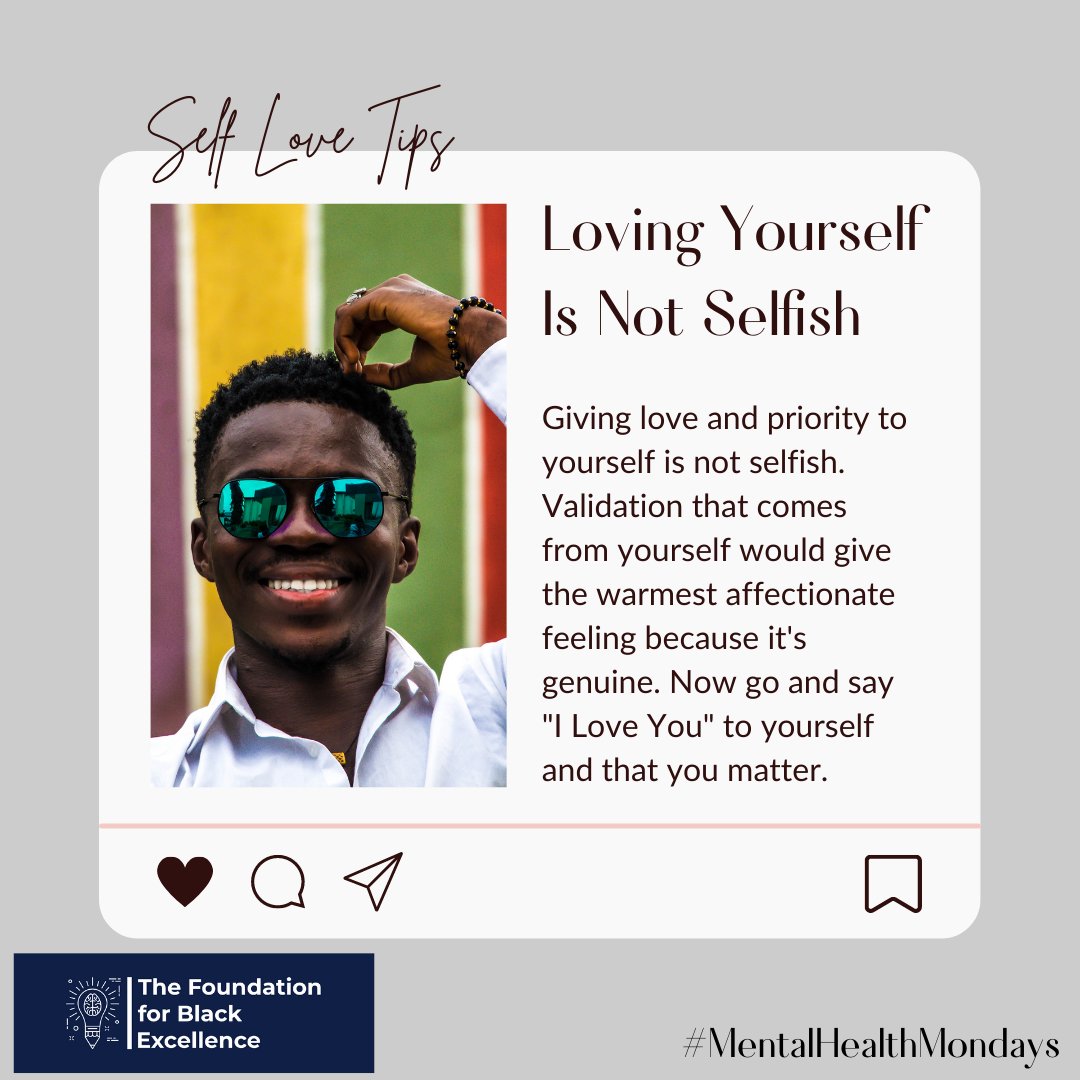 Because there's nothing wrong with putting yourself first. Self-love and compassion are key for mental health and well-being, keeping depression and anxiety at bay.

Be kind to yourself.

#The_FBE #SelfLove #MentalHealth #Compassion #YOUMatter #BeKind