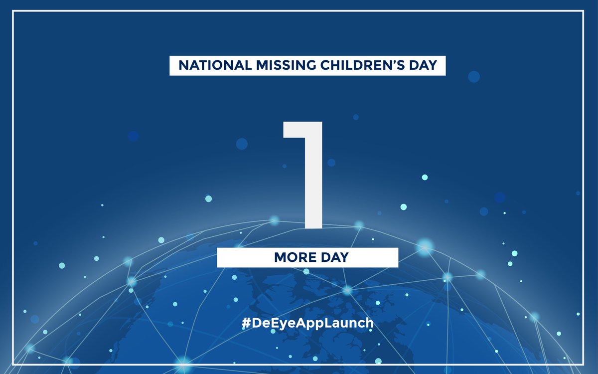 DeEyeApp's tweet photo. Tomorrow is the day!!!!  The official #Launch of the DeEye App is just one day away!
https://t.co/v4BfgE7jlv
.
.
.
#DeEyeAppLaunch
#DeEyeApp
#DeEye
#MissingChildren
#MissingChild
#NationalMissingChildrensDay
#AppLaunch
#App https://t.co/12lAn9jJ8s
