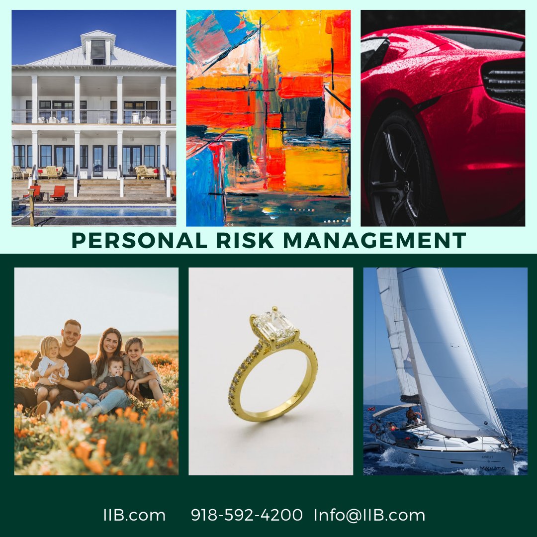 Personal Risk Management does not just involve insurance. Call IIB’s Personal Risk Management Team for a comprehensive review. #RiskManagement #PersonalRiskManagement #Homeowners #Personal Articles #Collections #Jewelry #Yachts #LifeInsurance #RiskReduction